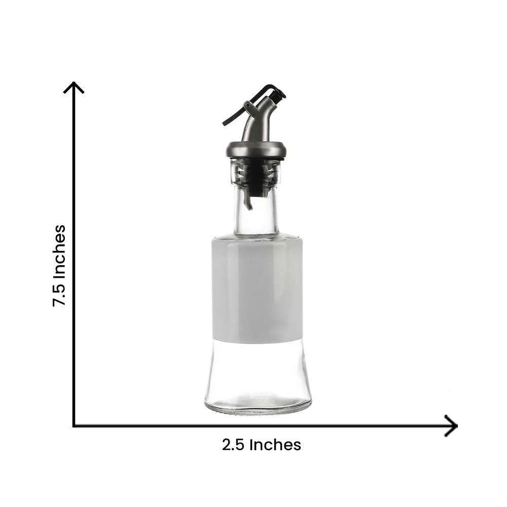 White Tough Glass Oil Dispenser 250 ML
