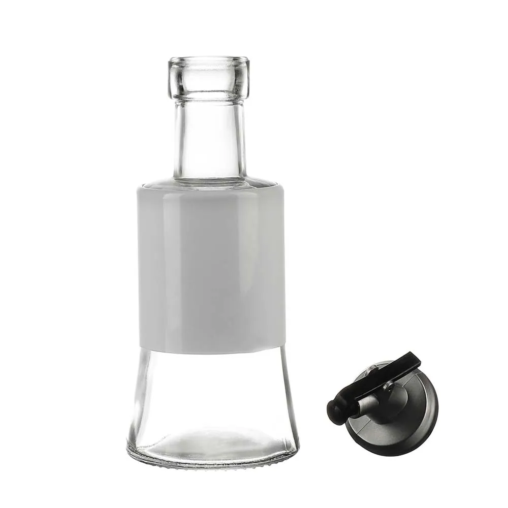 White Tough Glass Oil Dispenser 250 ML