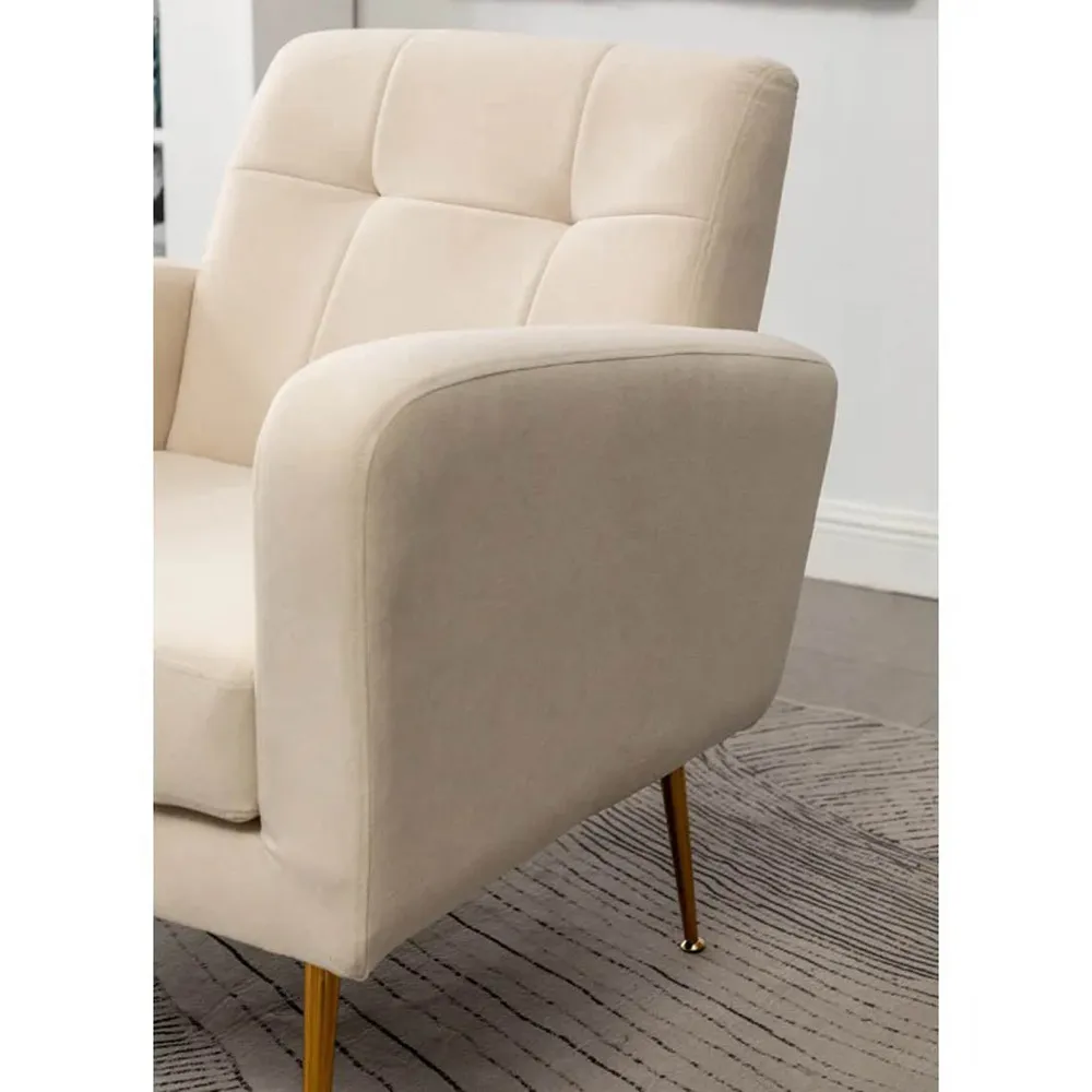 White Tufted Luxe Velvet Lounge Chair