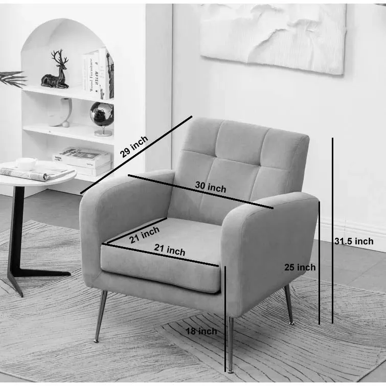 White Tufted Luxe Velvet Lounge Chair