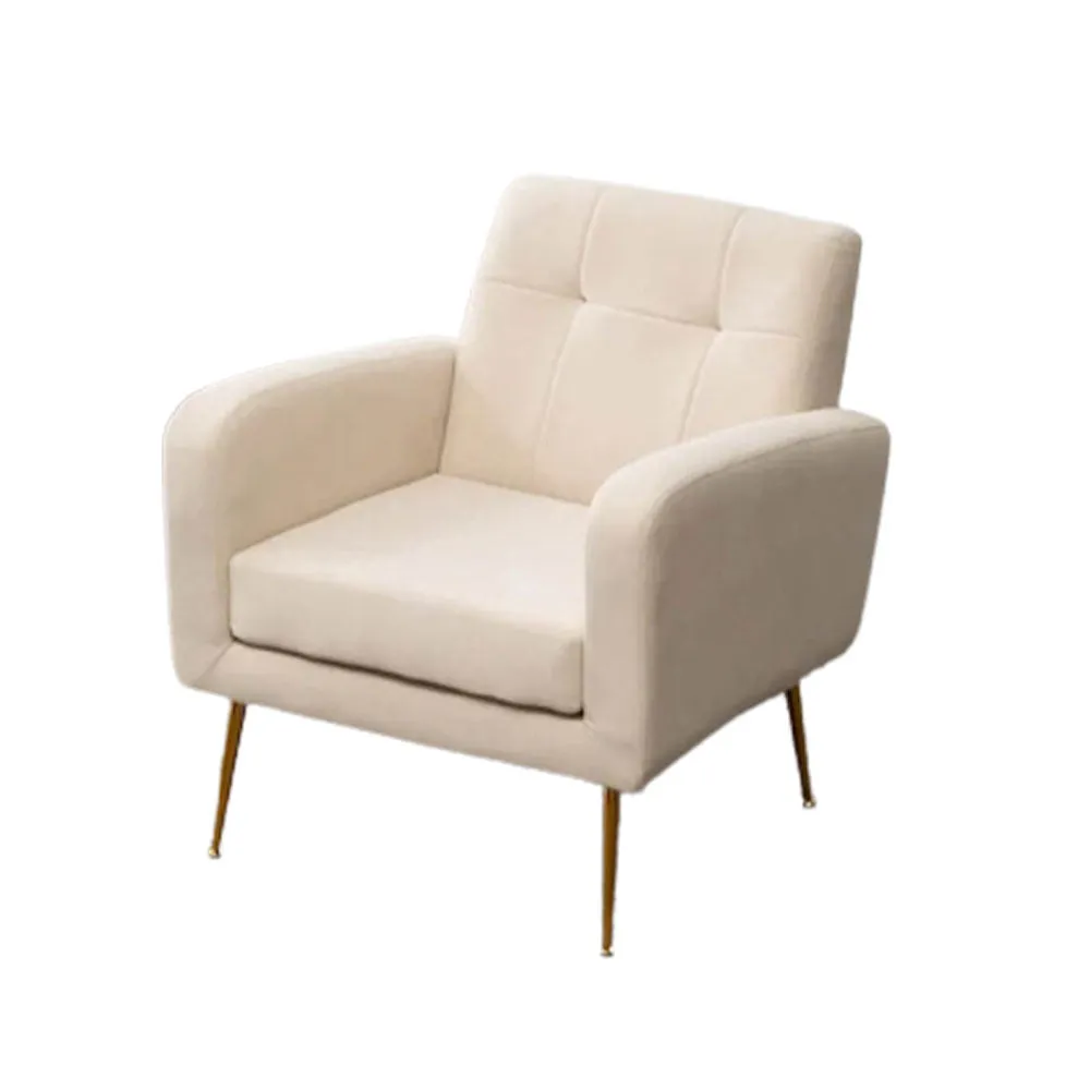 White Tufted Luxe Velvet Lounge Chair