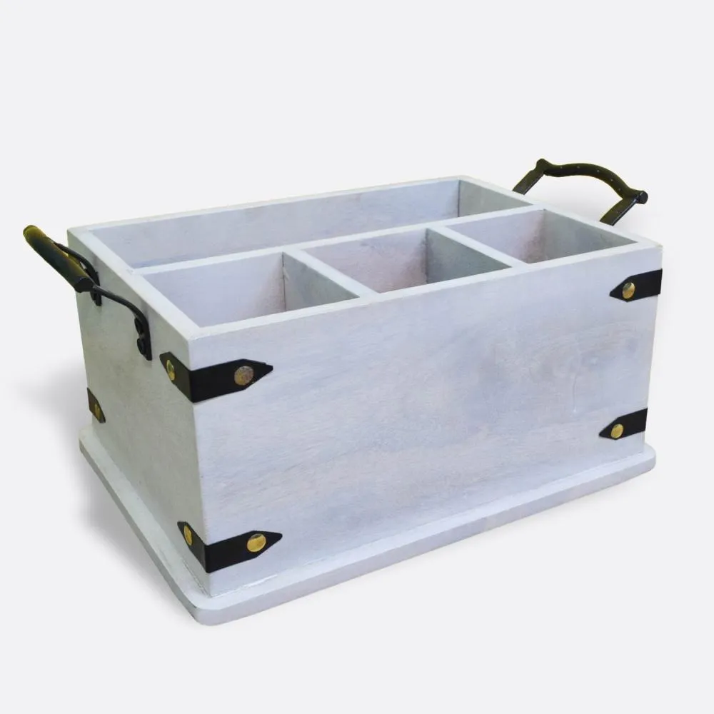 White Washed Cutlery Holder