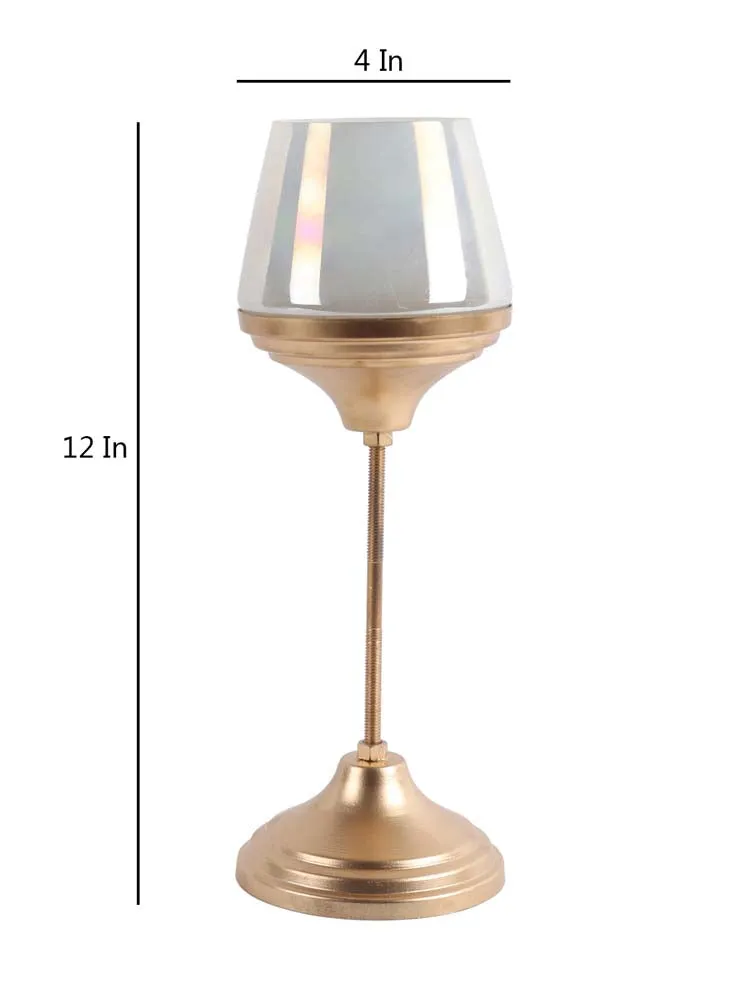 White Wine Glass Motif Tea Light Candle Holders Set Of 2