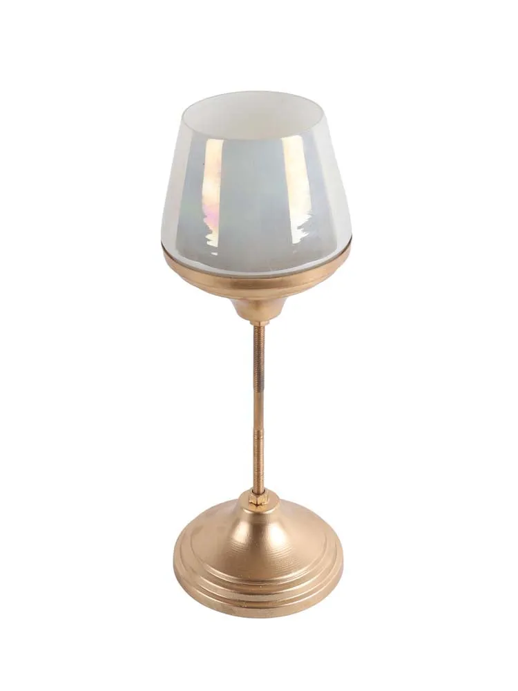 White Wine Glass Motif Tea Light Candle Holders Set Of 2