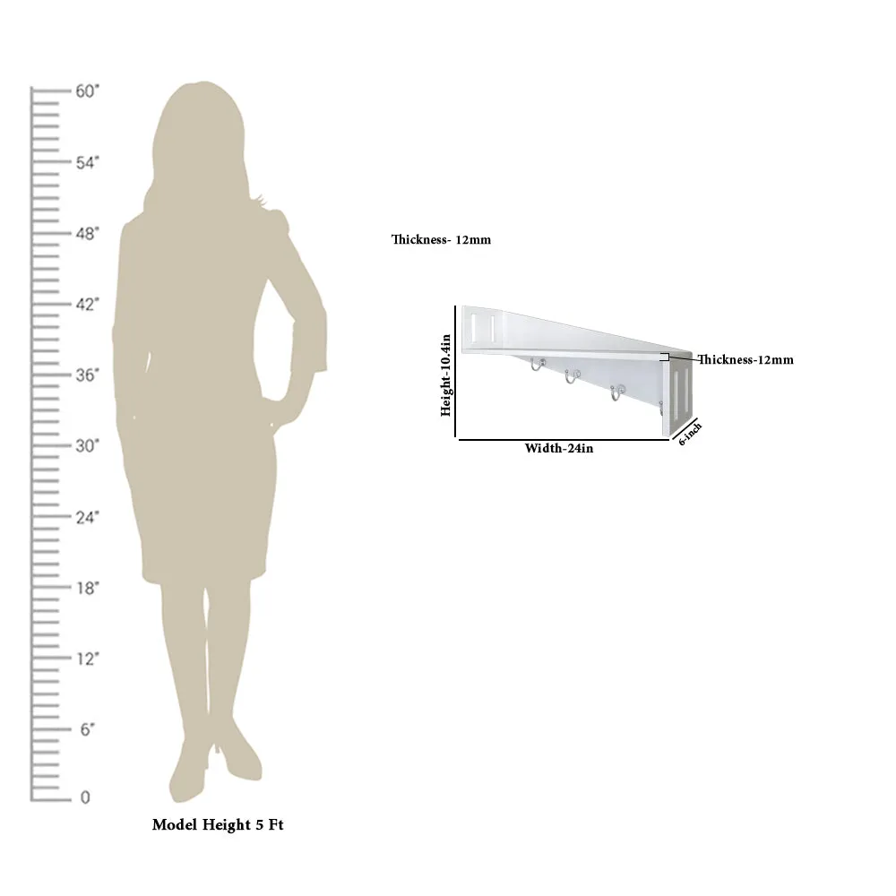 White Wood Modern Touch Wall Shelf/Wall Hanger