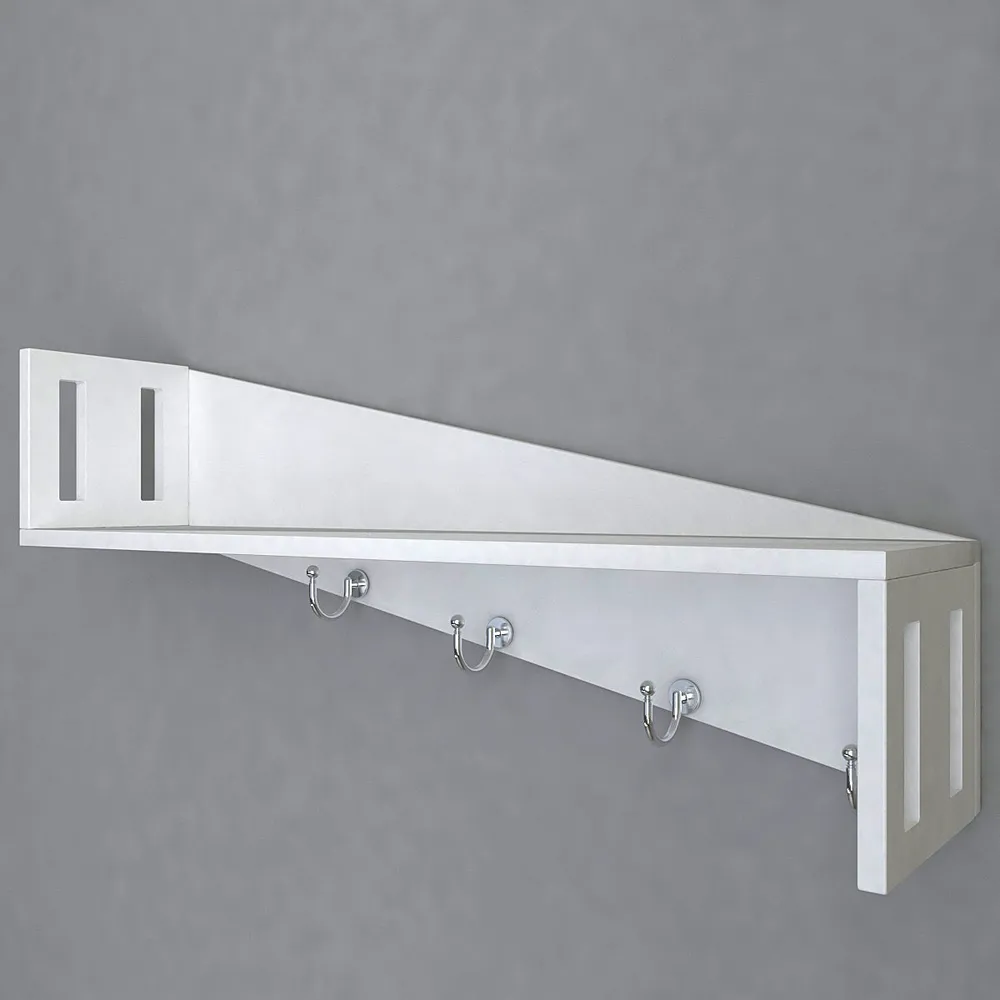 White Wood Modern Touch Wall Shelf/Wall Hanger