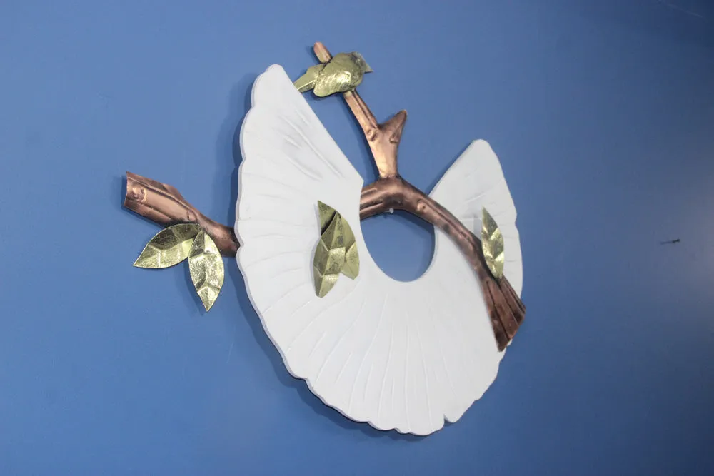 White Wrought Iron Birdie Metallic Wall Art Decor