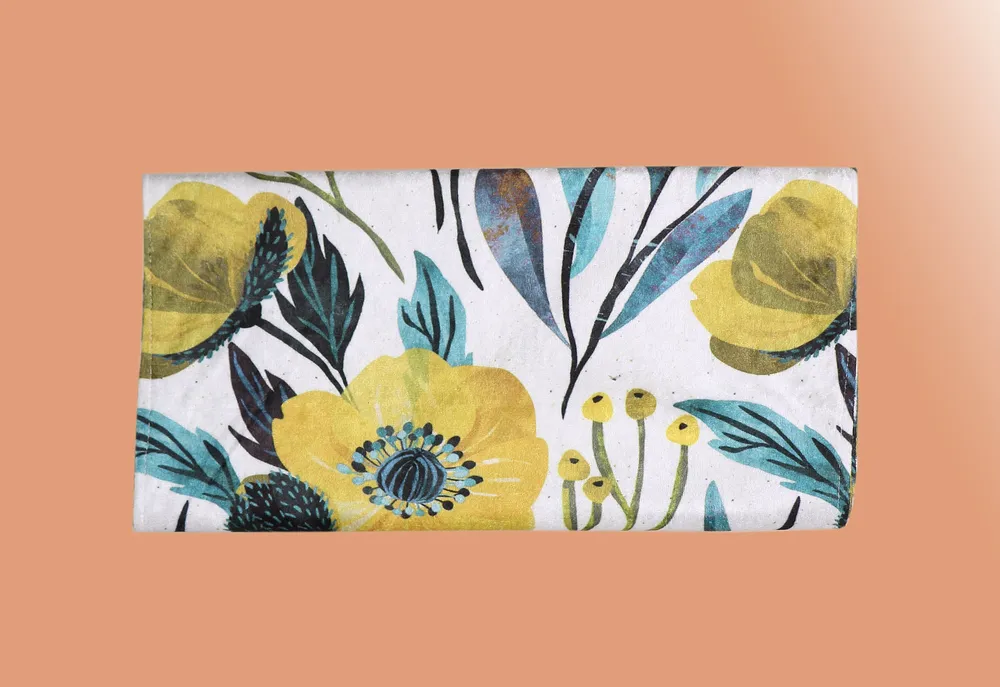 Wide Floral Designer Soft Velvet Table Runner