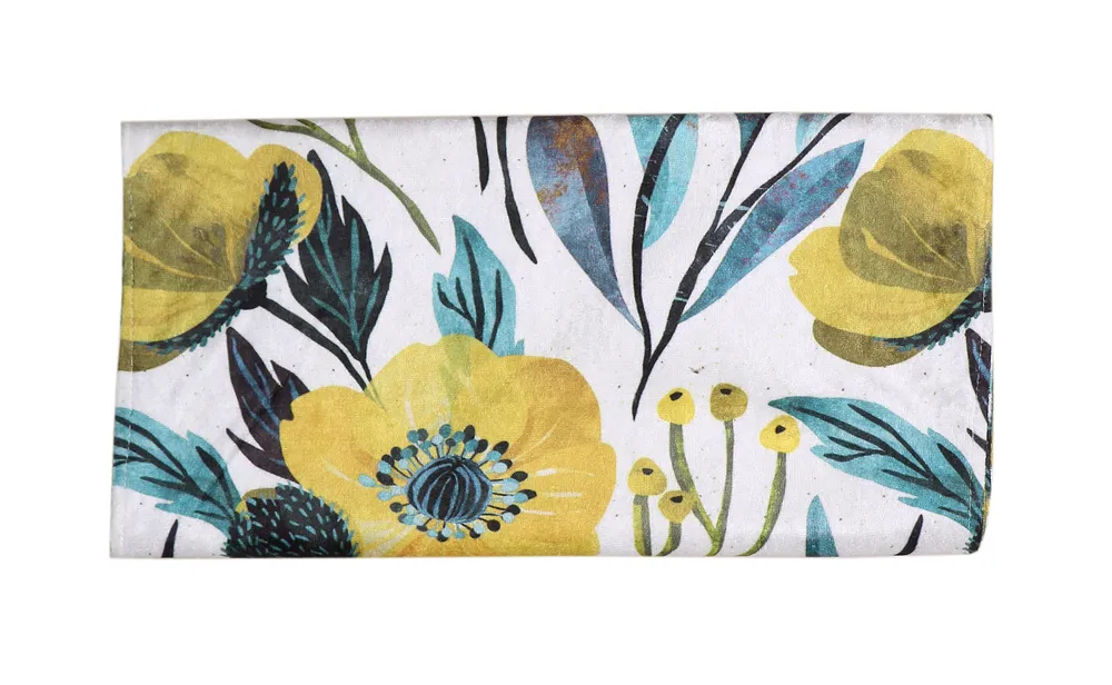 Wide Floral Designer Soft Velvet Table Runner
