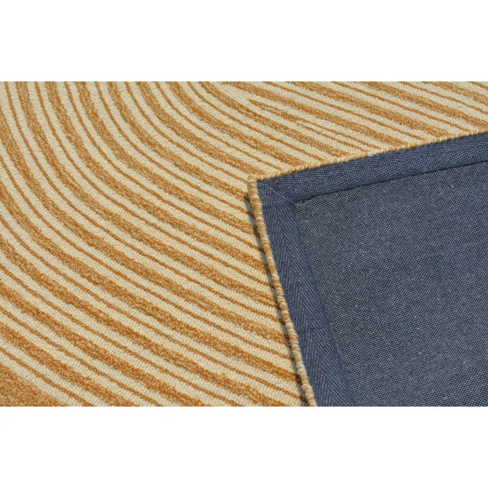 Wide Leaf Designed Golden Beige Tufted Area Carpet 3X5ft