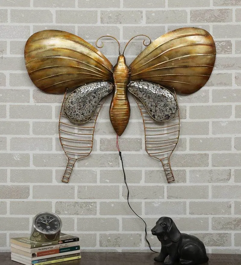 Wild Butterfly Designer LED Metal Wall Decor