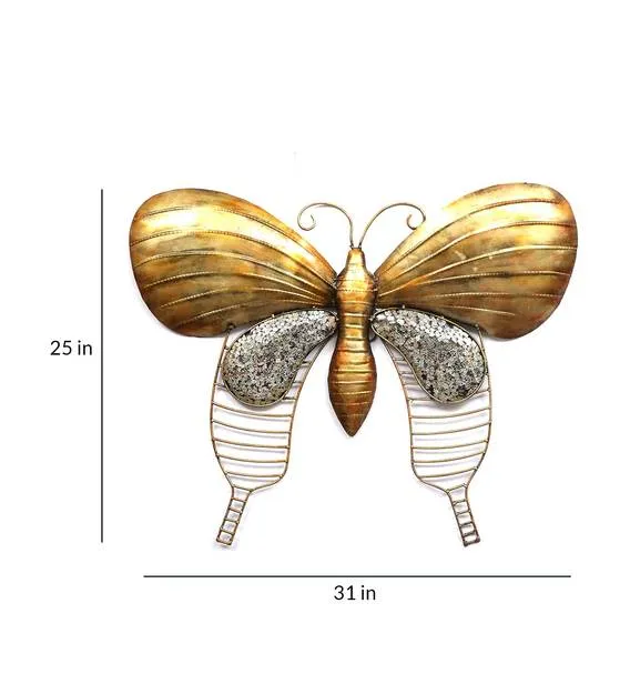 Wild Butterfly Designer LED Metal Wall Decor