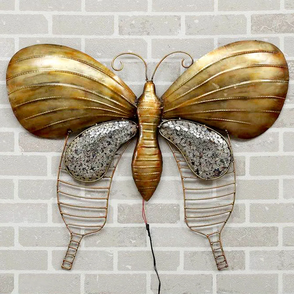 Wild Butterfly Designer LED Metal Wall Decor