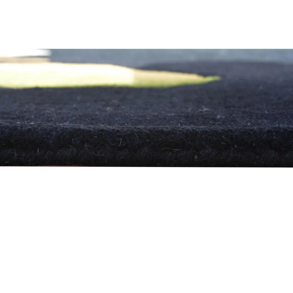 Wild Enchanting Flora Black &amp; Golden Tufted Area Carpet 3X5ft