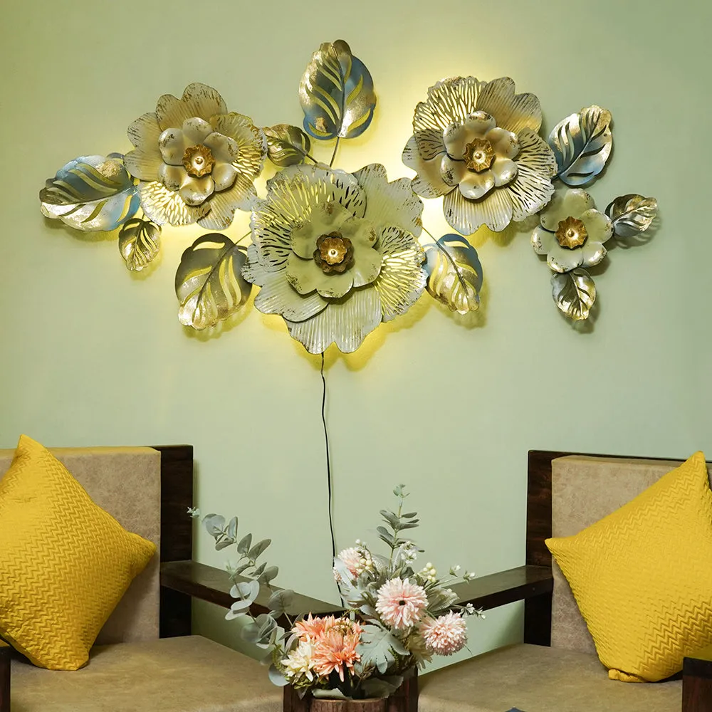 Wild Floral Assortment Metal Wall Art With LED