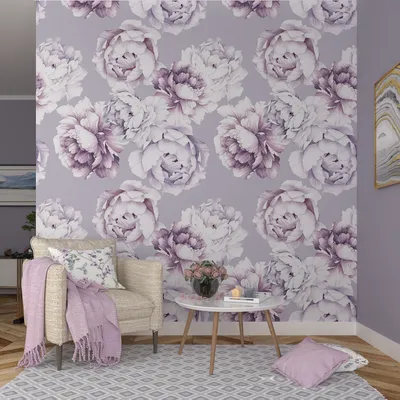 Wild Flowers In Mauve Premium Quality Wallpaper
