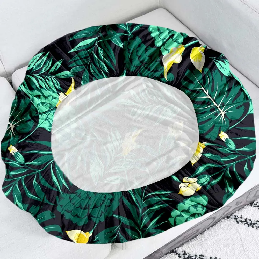 Wild Leaves Drak Green Strechable Sofa Seat Cover Set of 2/4/6/8 Pack of 2