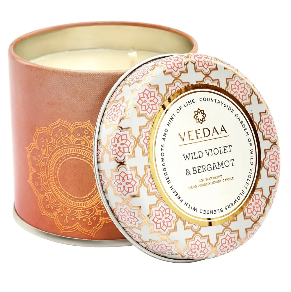 Wild Violet & Bergamot Mason Tin Scented Candle