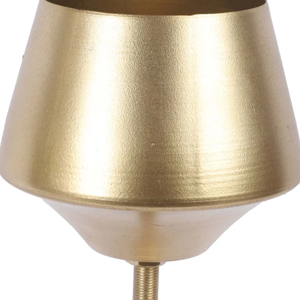 Wine Glass Shaped Golden Metal Planters Set Of 2