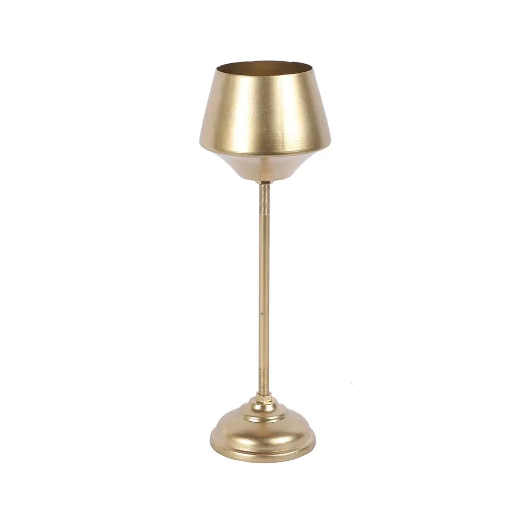 Wine Glass Shaped Golden Metal Planters Set Of 2