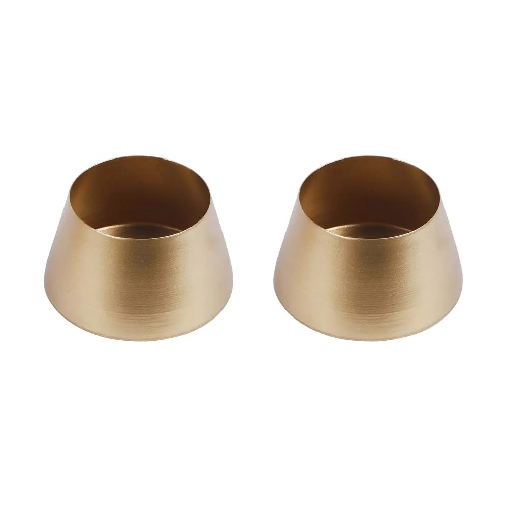 Wine Glass Shaped Golden Metal Planters With Stand Set Of 2 Single Piece