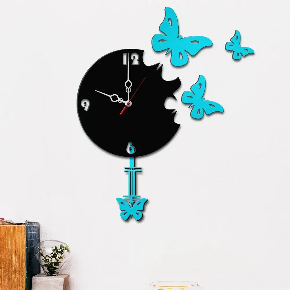 Winged Butterfly Pendulum Wall Clock