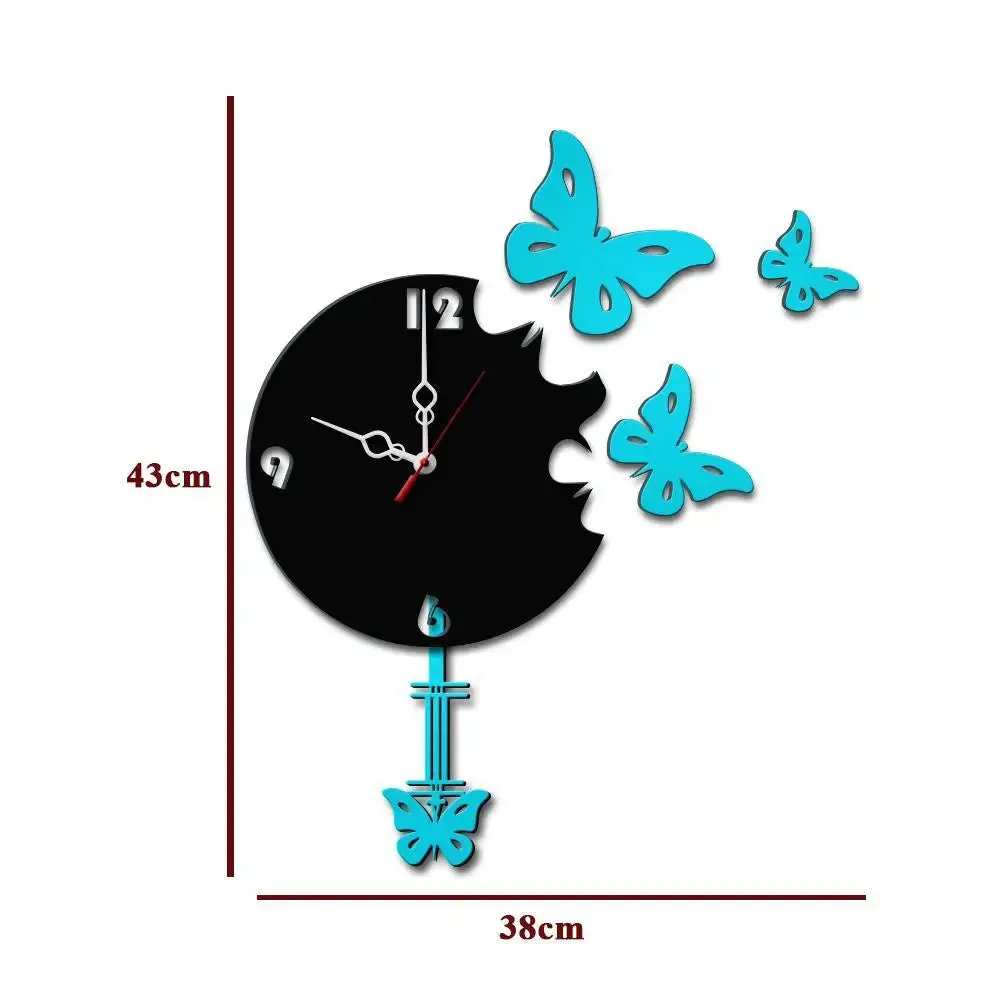 Winged Butterfly Pendulum Wall Clock