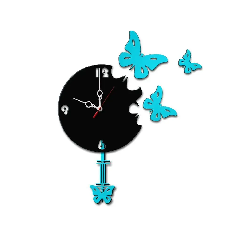 Winged Butterfly Pendulum Wall Clock