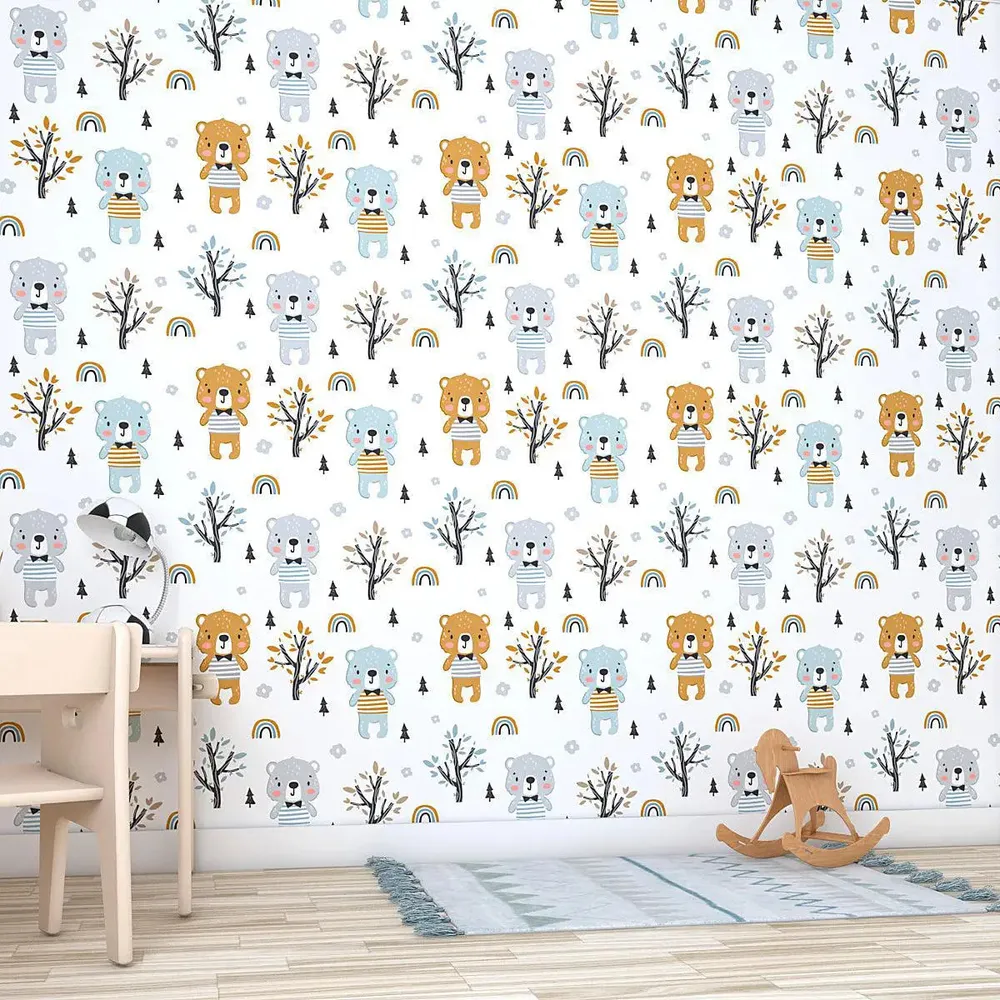 Winter Bear Kids Self Adhesive Wallpaper