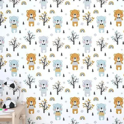 Winter Bear Kids Self Adhesive Wallpaper