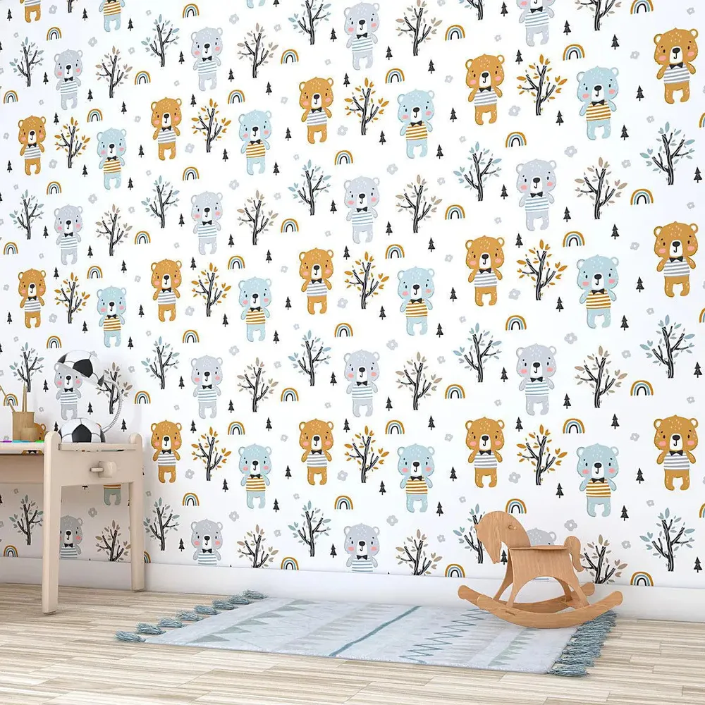 Winter Bear Kids Self Adhesive Wallpaper