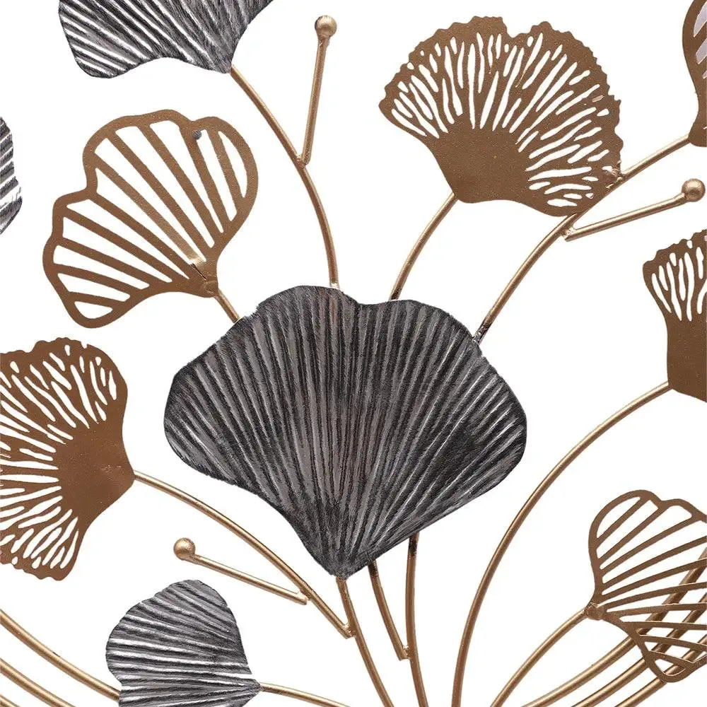 Wired Gold & Grey Leaf Embossed Wall Decor Set of 2