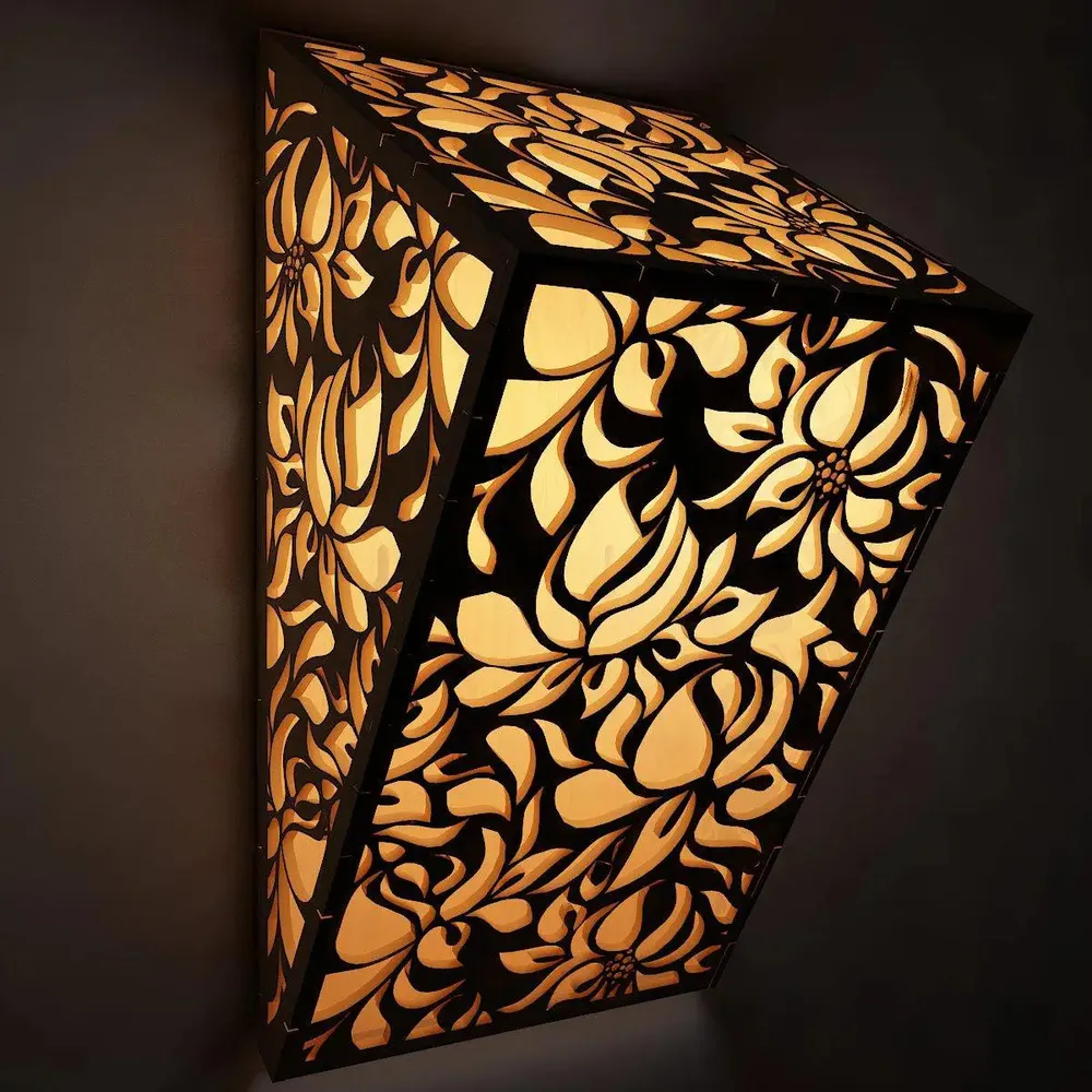 Wood Wall Lamp / Pendant Light / Modern Lamp Set Of 2 Pc
