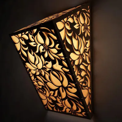 Wood Wall Lamp / Pendant Light / Modern Lamp Set Of 2 Pc