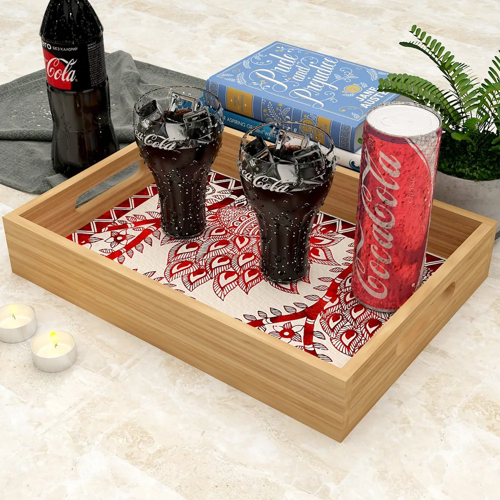 Wooden Beautiful Natural design Serving Tray Oak color