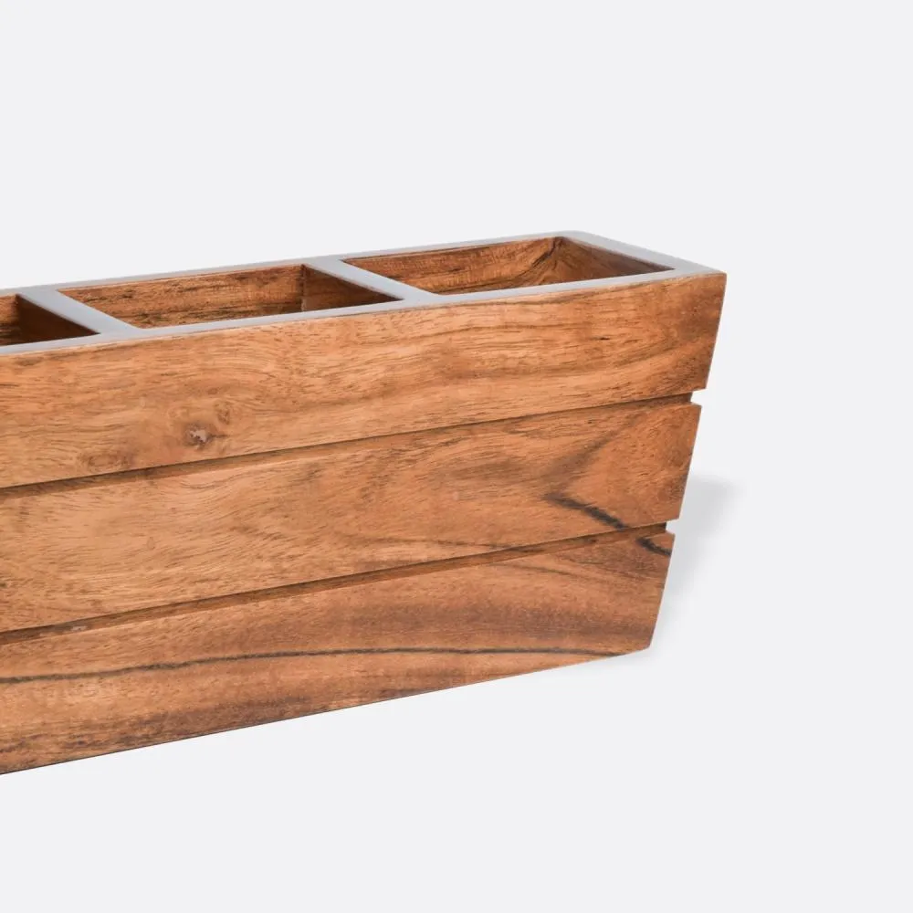 Wooden Boat Caddy Essential Kitchen Items /Holder