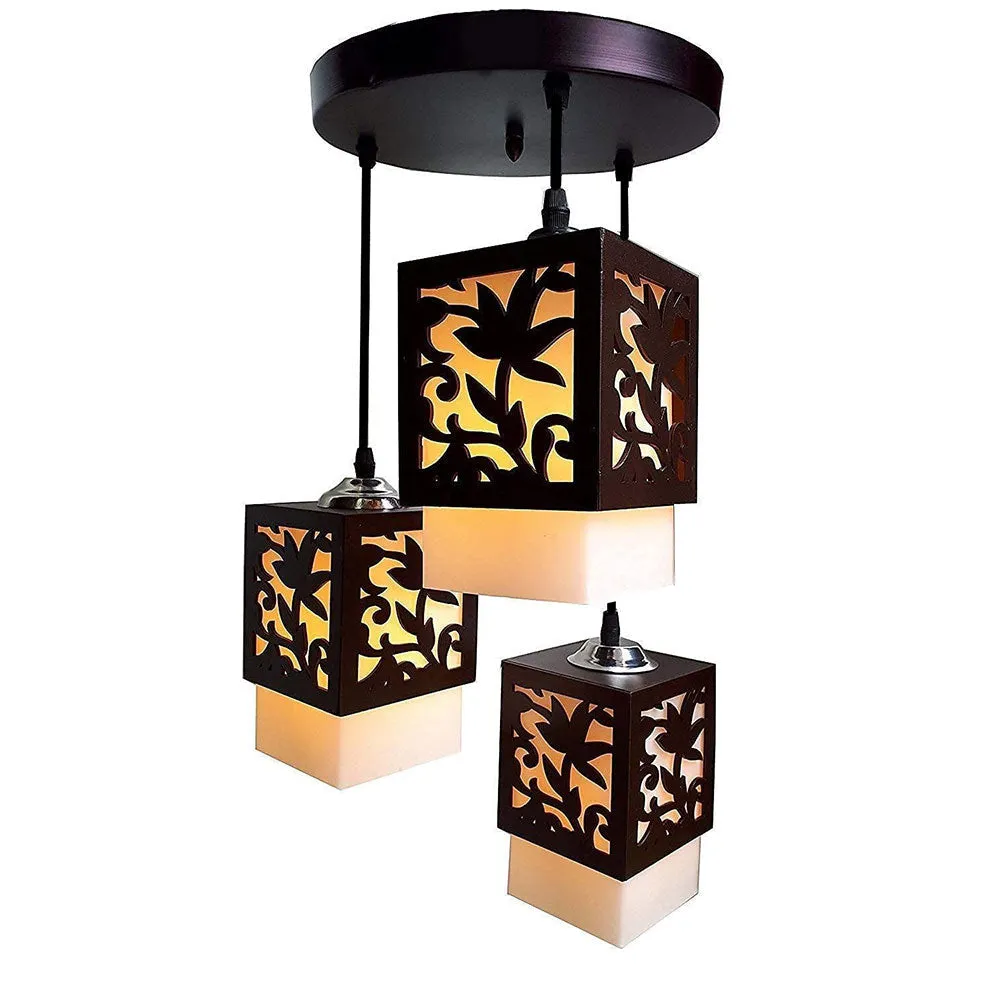 Wooden Carving Classic Cluster Ceiling Light (Bulb not included)