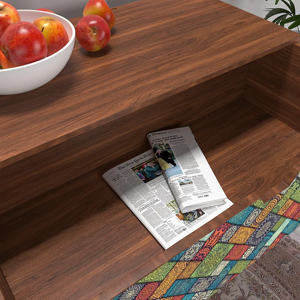 Wooden Chest Of 2 Drawers In Ethnic Design