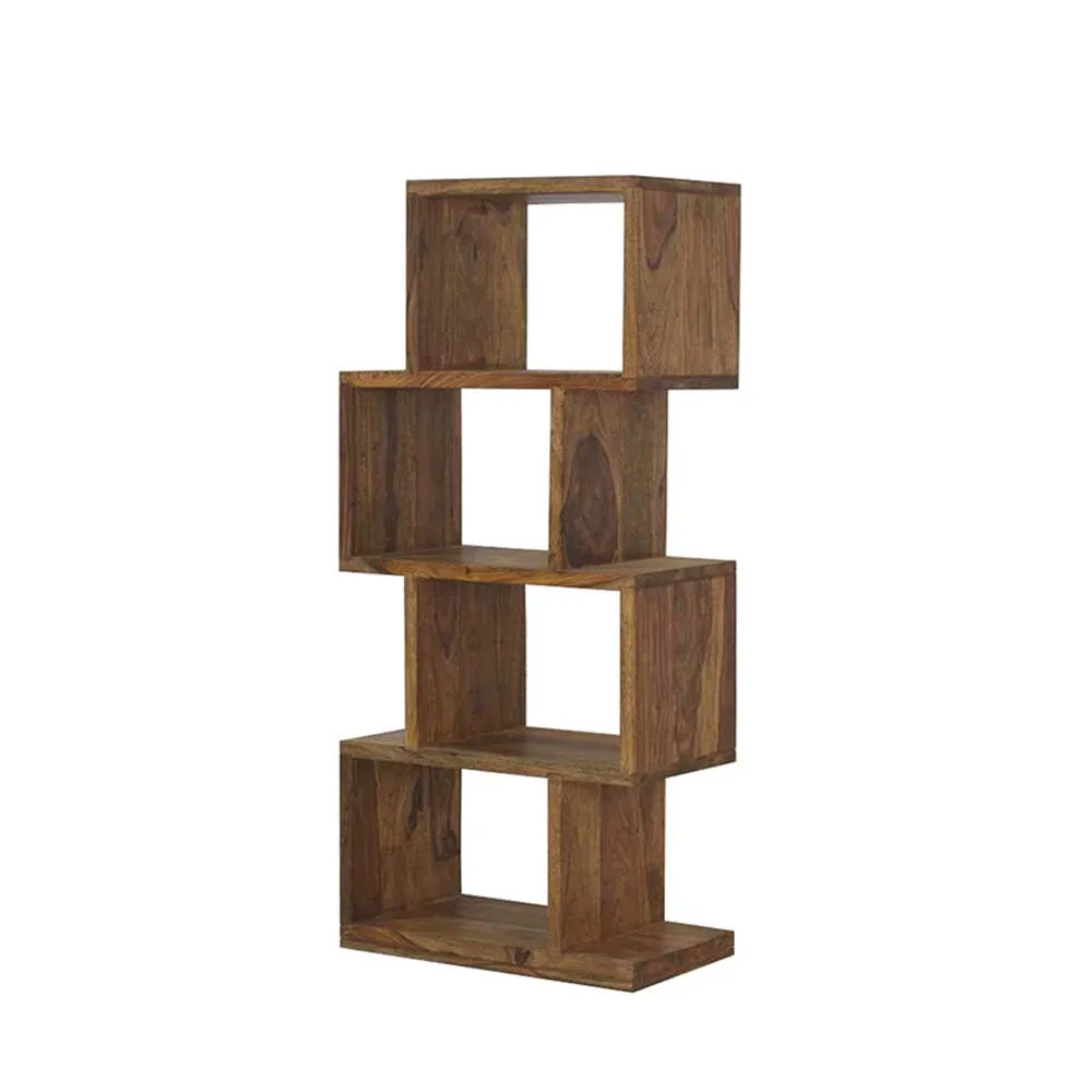 Wooden Contemporary Zig Zag Bookshelf
