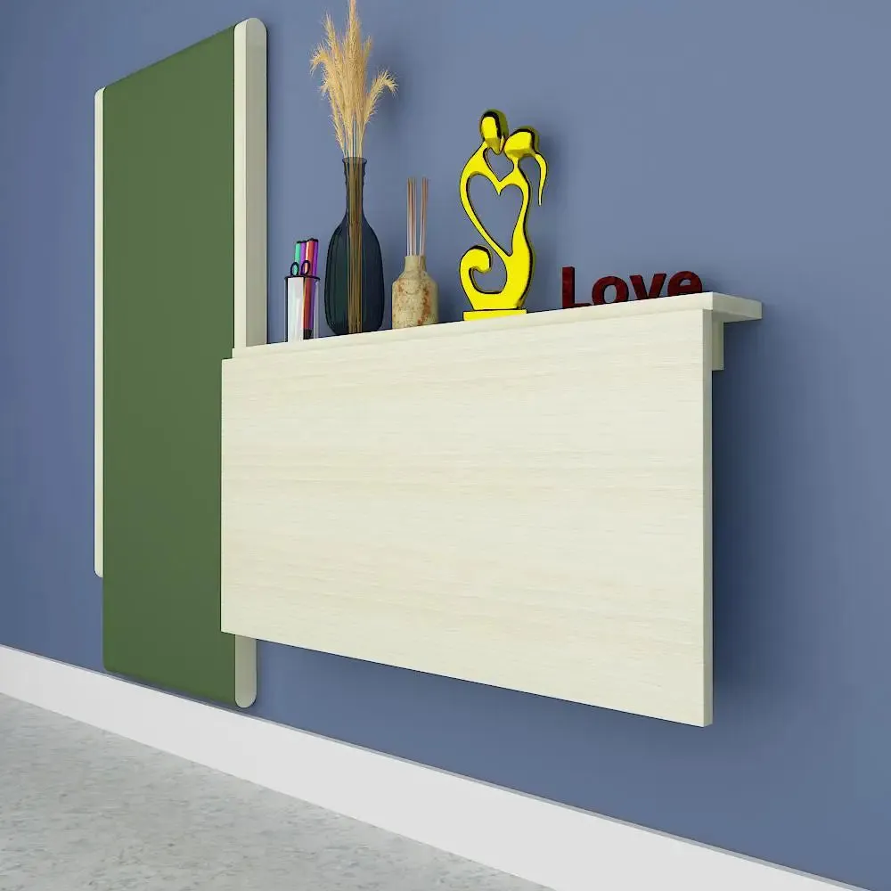 Wooden Decorative Foldable Laptop Study Table &amp; Chair / Laptop Shelf, Nature wood color