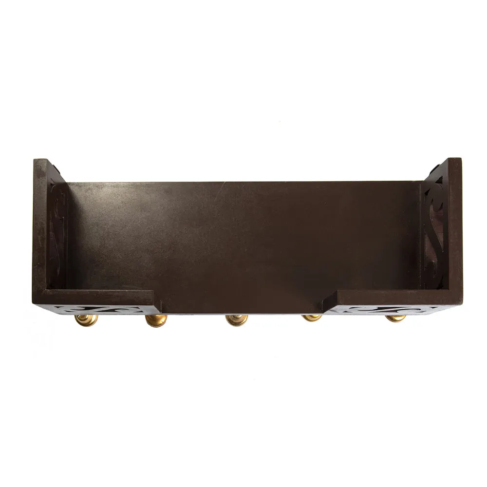Wooden Designer Wall Shelf With Bells