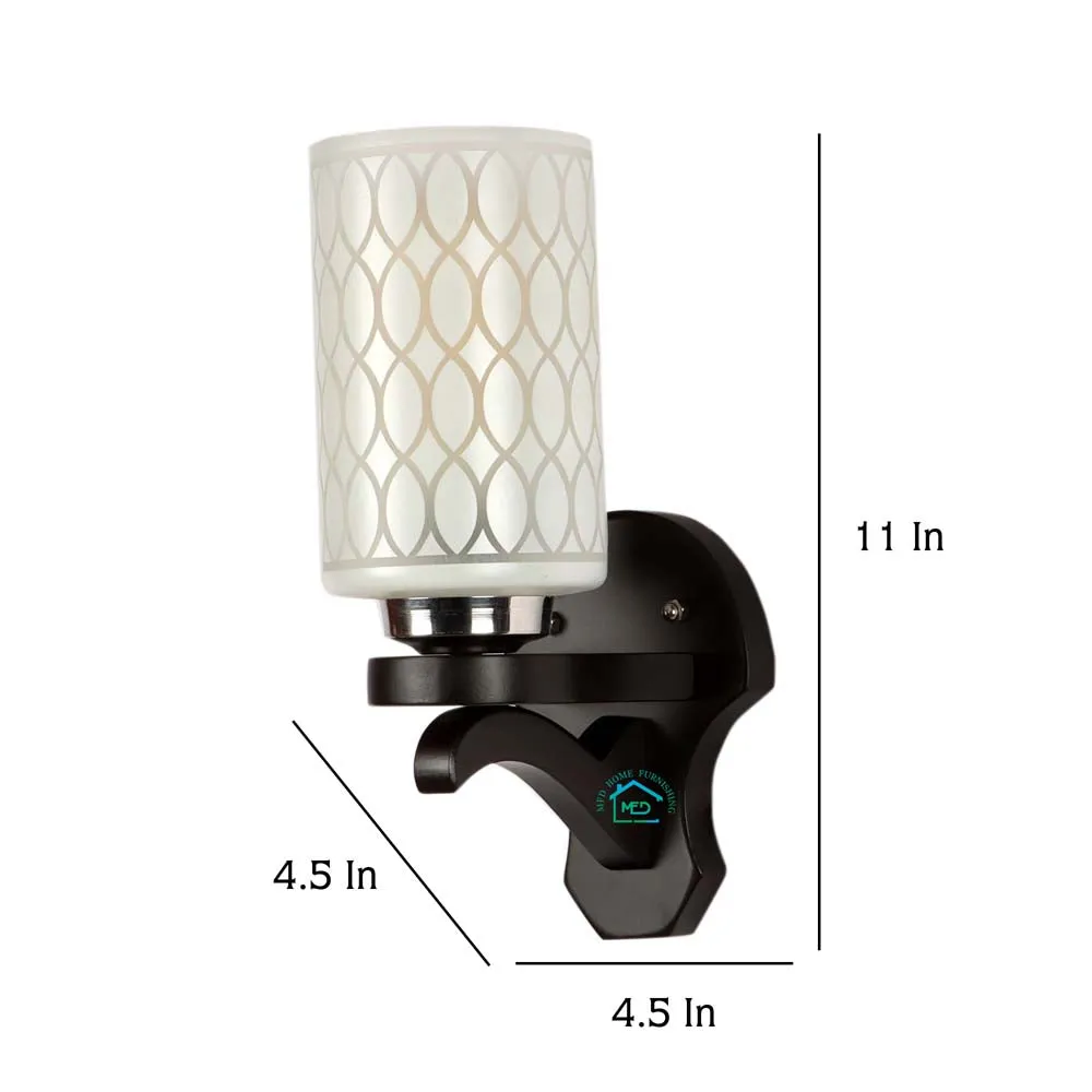 Wooden Fixture Patterned Cylindrical Single Wall Light