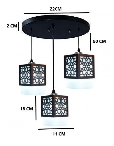 Wooden Floral Carving Classic Cluster Ceiling Light (Bulb not included) Single Piece