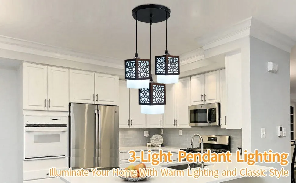 Wooden Floral Carving Classic Cluster Ceiling Light (Bulb not included) Single Piece
