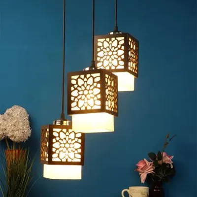 Wooden Floral Carving Classic Cluster Ceiling Light (Bulb not included)