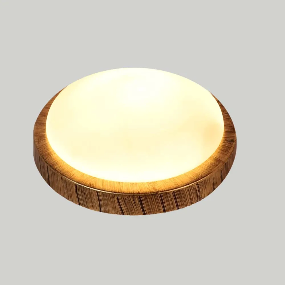 Wooden Framed Round Ceiling Fixture