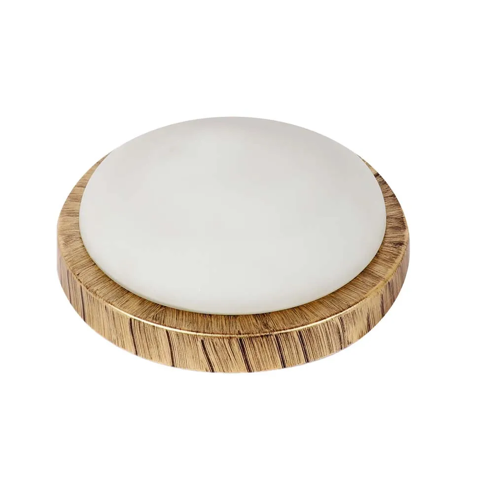 Wooden Framed Round Ceiling Fixture