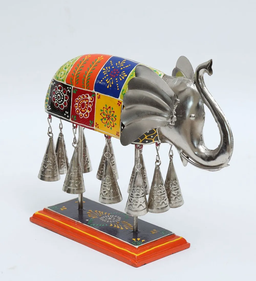 Wooden Handcrafted Elephant Abstract Animal Figurine / Showpiece