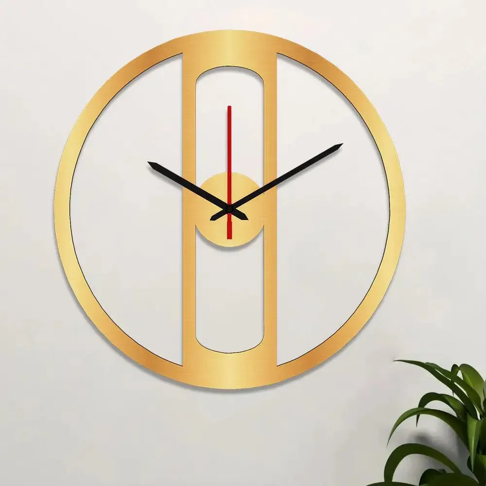 Wooden Look Round Shape Big Wall Clock
