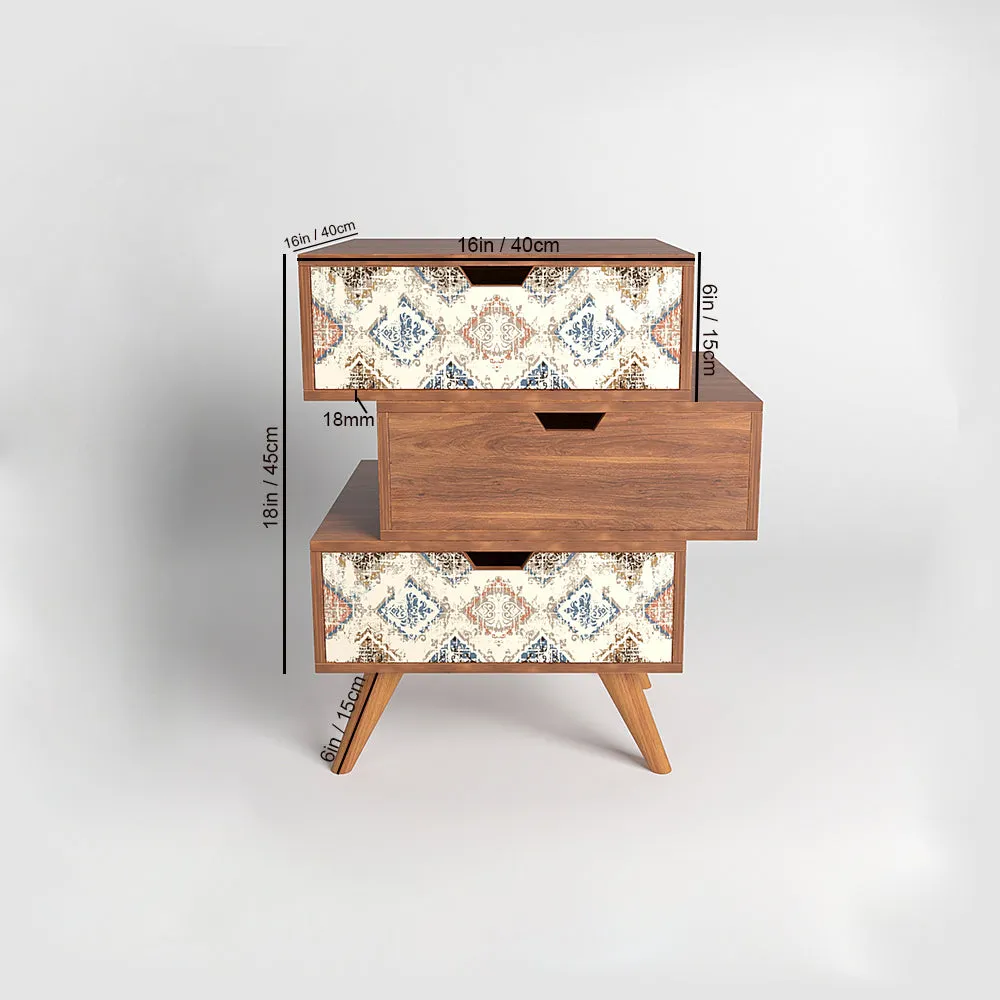 Wooden Pedestal Drawer In Grunge Pattern